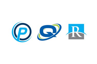 Mektup simgesi tasarımları P Q R