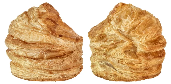 Formaggio croissant sfoglia panini isolati su sfondo bianco — Foto Stock