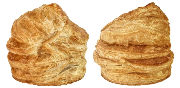 Formaggio croissant sfoglia panini isolati su sfondo bianco — Foto Stock