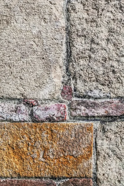 Rough Cut Stone And Brick Wall Detail — Stock Photo, Image