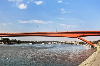 Ceylan Bridge Over Sava Nehri, Belgrade, Sırbistan