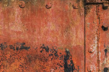 Corroded Metal Plate With Heavy Rust And Cracked Peeled Paint clipart