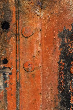 Ağır pas ve kırık soyulmuş boya ile aşınmış Metal plaka