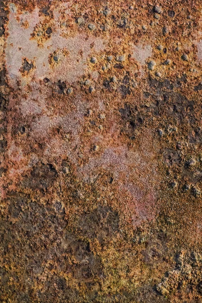 Corroded Metal Plate With Heavy Rust And Cracked Peeled Paint — Stock Photo, Image