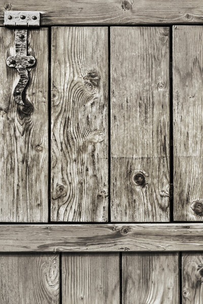 Antique Rustic Pine Wood Barn Door Detail