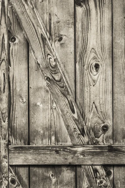 Antique Rustic Pine Wood Barn Door Detail — Stock Photo, Image