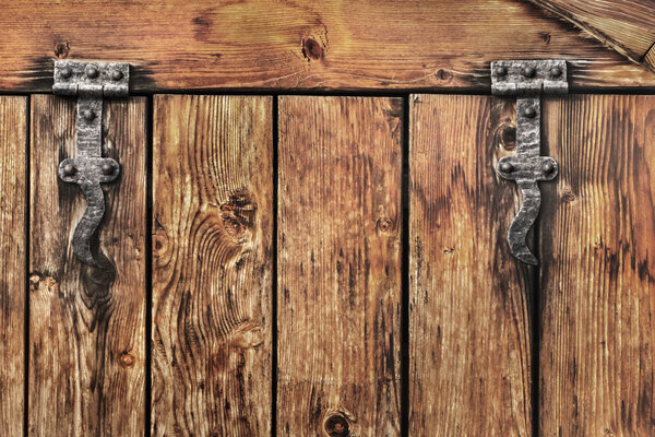 Antique Rustic Pine Wood Barn Door Detail