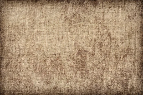 Kunstenaar primer linnen Duck grof graan Canvas gevlekt vignet Grunge textuur — Stockfoto