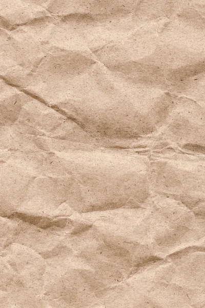 Recycle Beige Kraft Paper Coarse Crumpled Grunge Texture — Stock Photo, Image