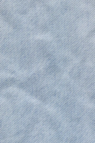 Textura Grunge enrugada Denim azul pálido — Fotografia de Stock