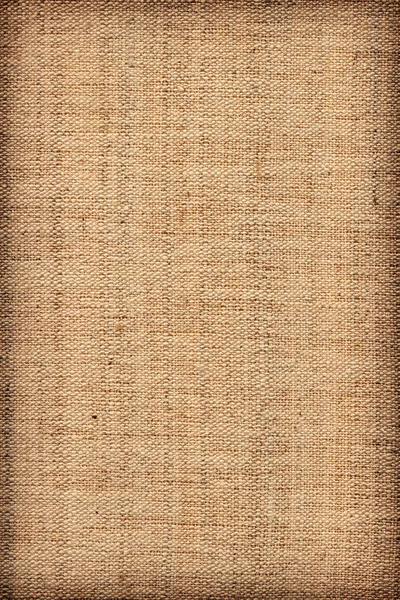 Linen Duck Unprimed Canvas Coarse Grain Vignette Grunge Texture — Stock Photo, Image