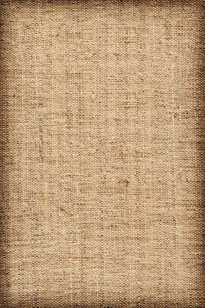 Linen Duck Unprimed Canvas Coarse Grain Vignette Grunge Texture — Stock Photo, Image