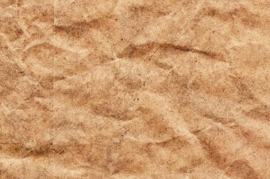 Kahverengi Kraft kağıt kaba ezilmiş buruşuk benekli Grunge doku geri dönüşüm