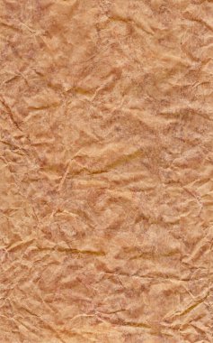 Koyu sarı-kahverengi Kraft kağıt kaba ezilmiş buruşuk Grunge doku geri dönüşüm