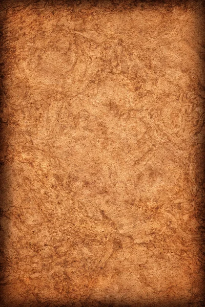 Recycle Brown Mottled Kraft Paper Coarse Vignette Grunge Texture — Zdjęcie stockowe