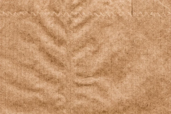 Recycle Ocher-brown Kraft Paper Coarse Crushed Crumpled Grunge Texture — Stock Photo, Image
