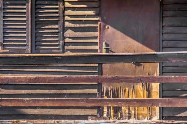 Old Wooden Raft Hut On Sava River - Detail
