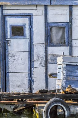 Old Wooden Raft Hut On Sava River - Detail
