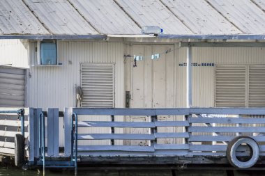 Old Wooden Raft Hut On Sava River - Detail
