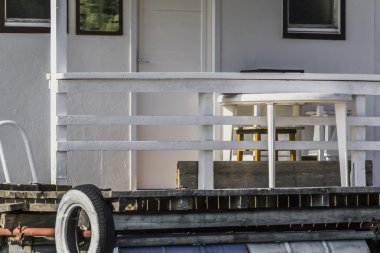 Old Wooden Raft Hut on Sava River - Detail