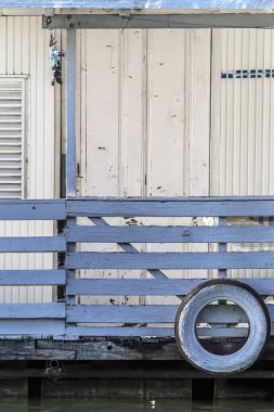 Old Wooden Raft Hut On Sava River - Detail