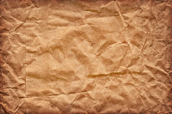 回收站褐色牛皮纸纸张粗碎皱的 Vignette Grunge 纹理 — 图库照片