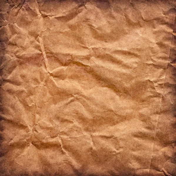 Újra barna Kraft papír durva zúzott gyűrött matrica Grunge textúra — Stock Fotó