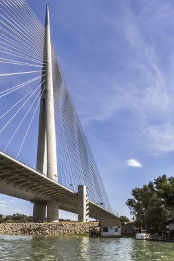 Suspension Bridge Over Ada Modular Steel Girder And Pylon Detail - Belgrade - Serbia