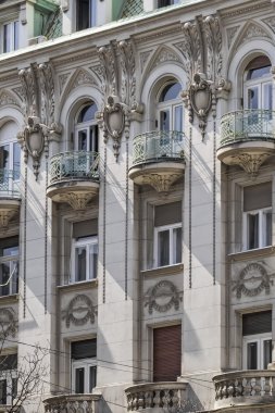 Facades of Belgrade - Former Russian Czar Restaurant Building Detail clipart