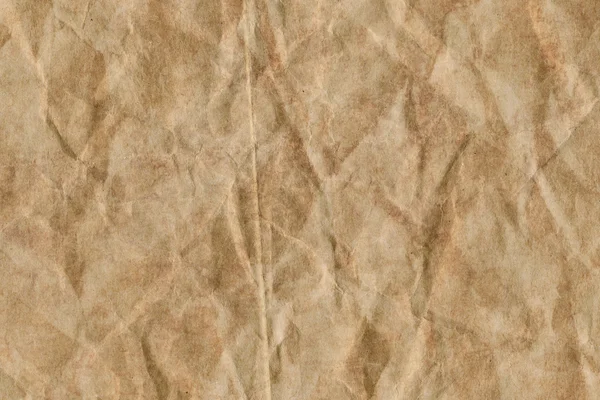 Reciclar ocre-marrón Kraft papel grueso triturado arrugado grunge textura — Foto de Stock