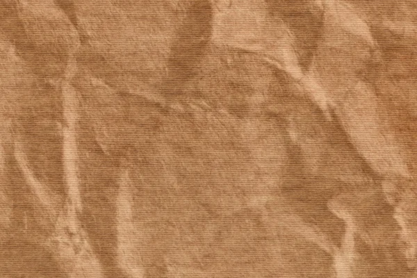 Recycle Brown Kraft Paper Coarse Crumpled Grunge Texture — Stock Photo, Image