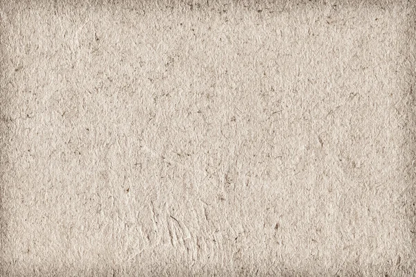 Gräulich beige Recyclingpapier extra grobkörnige Vignette Grunge Textur Probe — Stockfoto