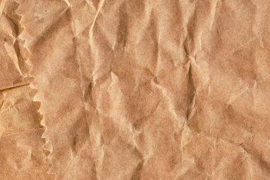 Kahverengi geri dönüşüm Kraft kağıt çanta buruşuk Grunge doku örneği