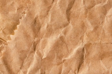 Kahverengi geri dönüşüm Kraft kağıt çanta buruşuk Grunge doku örneği