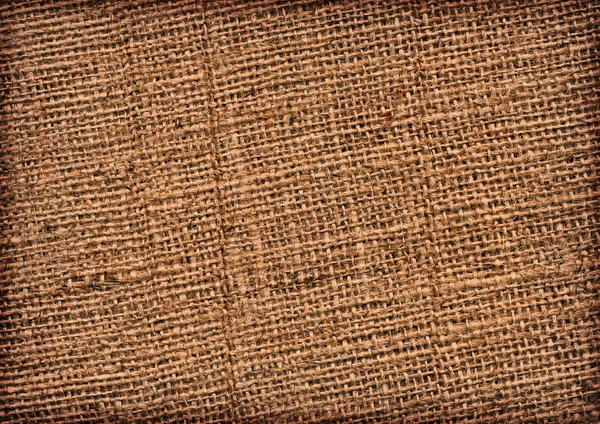 Lienzo Burlap Vignette gruesa Grunge Textura Detalle —  Fotos de Stock