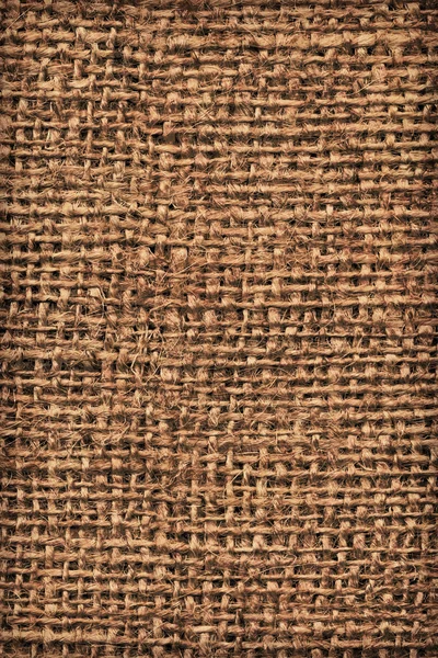 Jute Canvas grof graan vignet Grunge Texture Detail — Stockfoto