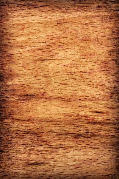 Velha placa de corte de faia Vignette Grunge Textura Detalhe — Fotografia de Stock