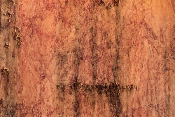 Vecchio metallo arrugginito obsoleto verniciato rosso superficie screziata Grunge Text — Foto Stock