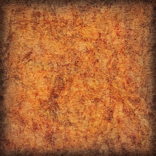 Viejo Natural Brown Cowhide Creasy Vignette gruesa Grunge Texture Sample — Foto de Stock