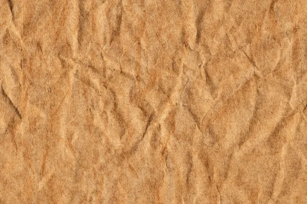 Reciclar Brown Kraft papel grueso triturado arrugado grunge textura — Foto de Stock