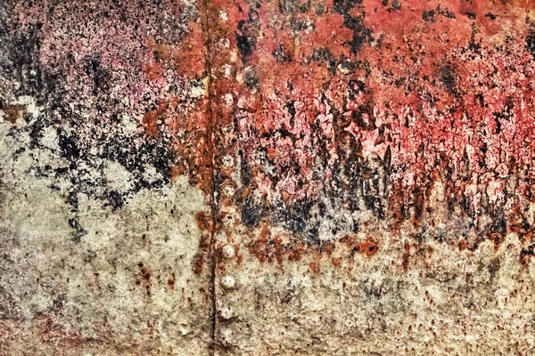 Old Rusty Riveted Metal Floater Rotten Surface Grunge Texture — Stock Photo, Image