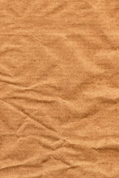 Recycle Brown Kraft Paper Coarse Crushed Crumpled Grunge Texture — Stock Photo, Image