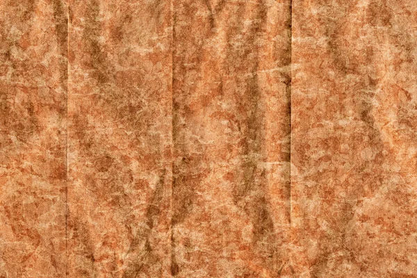 Recycle Brown Kraft Paper Coarse Crushed Crumpled Bleached Mottled Grunge Texture — Stock Photo, Image