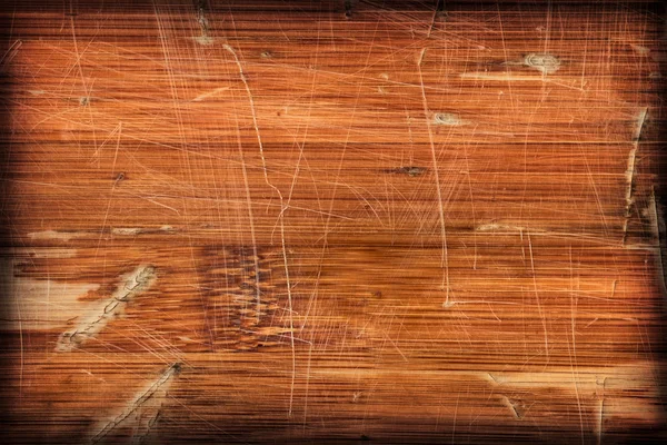 Old Varnished Wooden Panel Cracked Scratched Peeled Vignette Grunge Texture — Stock Photo, Image