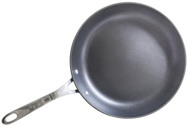 Old Teflon Frying Pan Isolated on White Background clipart