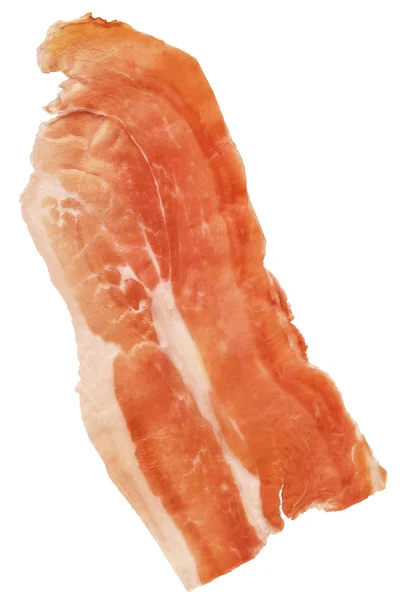 Torra rökt kassler skinka Prosciutto Slice isolerad på vit bakgrund — Stockfoto