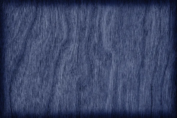 Natural Cherry Wood Veneer Bleached and Stained Dark Marine Blue Vignette Grunge Texture Sample — Stock Photo, Image