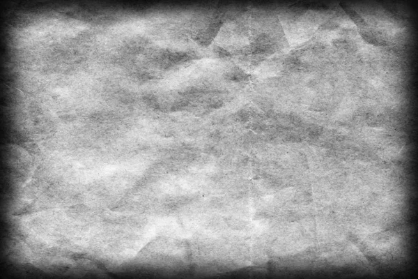 Velho cinza reciclar papel enrugado vinheta grunge textura — Fotografia de Stock