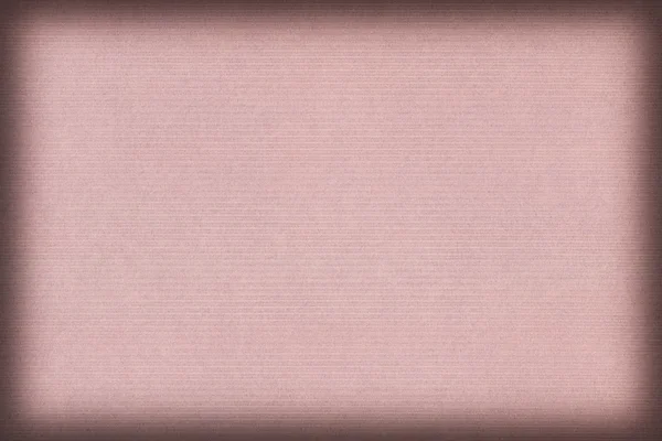 Striped Light Pink Kraft Paper Grunge Vignette Texture — Stock Photo, Image