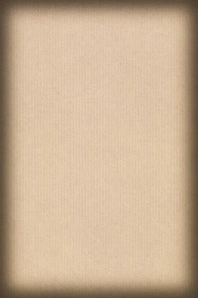 Gestreepte bleke oker Kraft papier vignet Grunge textuur — Stockfoto